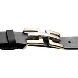 DEPECHE Eksklusivt læderbælte med smukt spænde Belt 099 Black