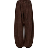 Depeche leather wear Ella ballon bukser i blødt ruskind Pants 067 Dusty brown