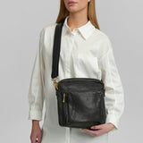 DEPECHE Enkel crossover taske i skind Crossover 099 Black