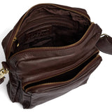 Enkel crossover taske i skind / 13606 - Coffee - DEPECHE