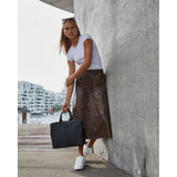 Evelyn skindnederdel med elastik i taljen / 50648 - Black - DEPECHE