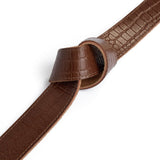DEPECHE Fashion Favourites croco bælte i skind Belt 326 Cognac Croco