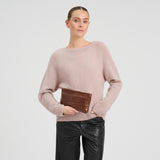 DEPECHE Fashion Favourites croco clutch i skind Clutch 326 Cognac Croco