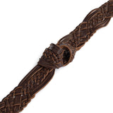 DEPECHE Flettet skindbælte med metaldetaljer Belt 161 Dark brown