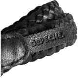 Flettet smalt bælte i blød skindkvalitet / 15242 - Black - DEPECHE