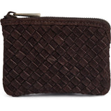 Håndflettet ruskinds pung/kortholder / 17080 - Chocolate - DEPECHE