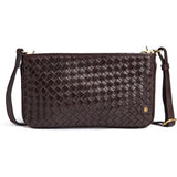 Håndflettet clutch taske i kalveskind / 17092 - Dark brown - DEPECHE