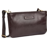 Håndflettet clutch taske i kalveskind / 17092 - Dark brown - DEPECHE