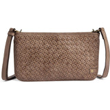 Håndflettet clutch taske i kalveskind / 17092 - Dark Taupe - DEPECHE