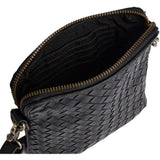 DEPECHE Håndflettet mobiltaske i kalveskind Mobilebag 099 Black