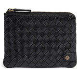 DEPECHE Håndflettet pung i kalveskind Purse / Credit card holder 099 Black