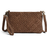 DEPECHE Håndflettet ruskinds-clutch Small bag / Clutch 007 Mud