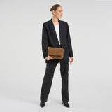 Håndflettet ruskinds - crossover taske / 17072 - Mud - DEPECHE