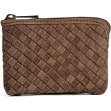 DEPECHE Håndflettet ruskinds pung/kortholder Purse / Credit card holder 007 Mud