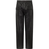 Depeche leather wear Højtaljet Bella læderbuks i fuld benlængde Pants 099 Black