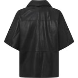 Julia kortærmet skindskjorte / 51210 - Black - DEPECHE