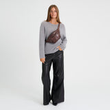 DEPECHE Klassisk must-have bumbag i skind Bumbag 068 Winter brown