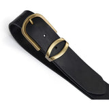 DEPECHE Klassisk skindbælte med metal-loop Belt 154 Black/Brass