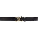 DEPECHE Klassisk skindbælte til jeans Belt 190 Black/Gold