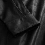 Knælang oversize Sofia læderskjorte / 50480 - Black - DEPECHE