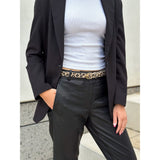 DEPECHE Læderbælte i klassisk look Belt 082 Leopard