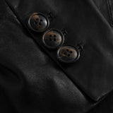 Depeche leather wear Lang læderblazer jakke i blød og lækker kvalitet Jacket 099 Black