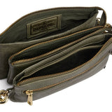 Lille skindtaske med guldfarvede detaljer / 11998 - Army Green - DEPECHE