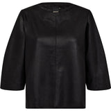 Lorenza skindbluse med fin ærme detalje / 51334 - Black - DEPECHE
