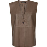 Lucindia skind vest / 51462 - Taupe - DEPECHE