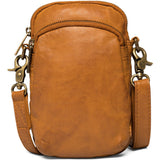 DEPECHE Mobiltaske i blødt vintage look skind Mobilebag 014 Cognac