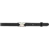 DEPECHE Narrow Belt Belt 103 Black/Old silver