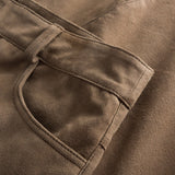 Pencil nederdel i blød og lækker ruskindskvalitet / 50586 - Mud - DEPECHE