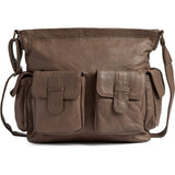 Powerfield shopper i lammeskind / 17062 - Dark Taupe - DEPECHE