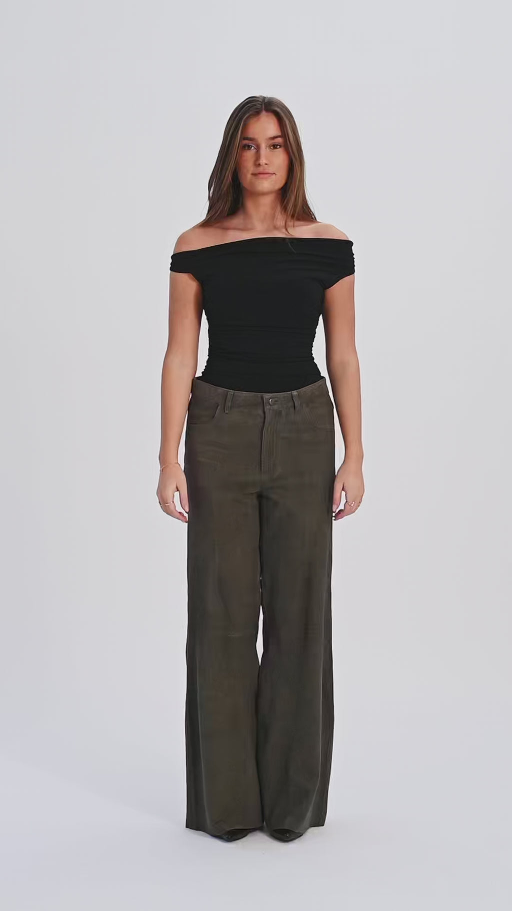 Depeche leather wear Boa ruskindsbukser Pants 054 Khaki