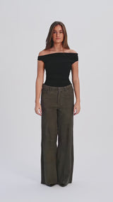 Depeche leather wear Boa ruskindsbukser Pants 054 Khaki