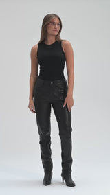 Depeche leather wear Boa skinny leg skindbuks Pants 099 Black