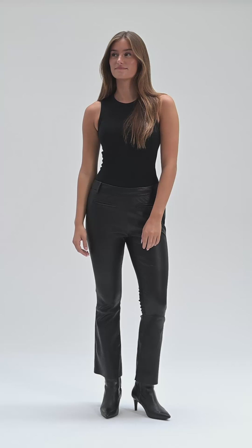 Depeche leather wear Alizza 7/8 skindbuks Pants 099 Black