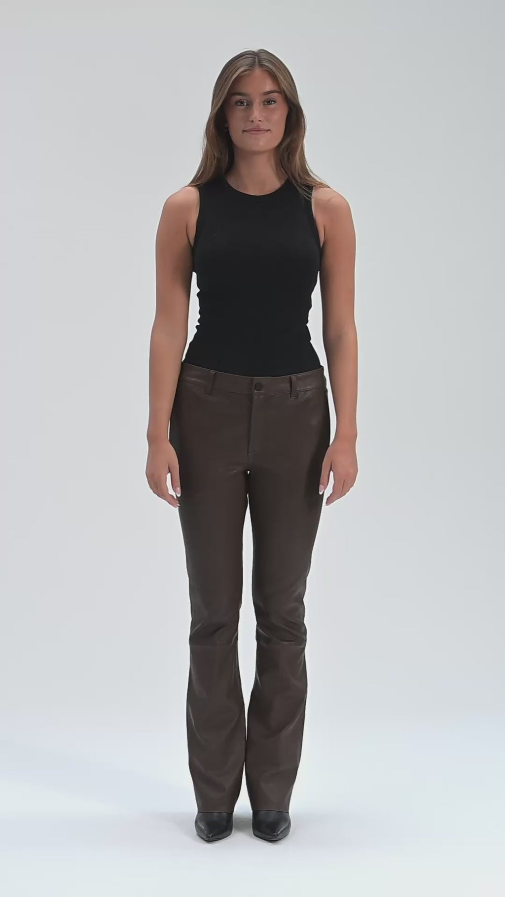 Depeche leather wear Kiri Boot Cut Skindbuks Pants 173 Chestnut
