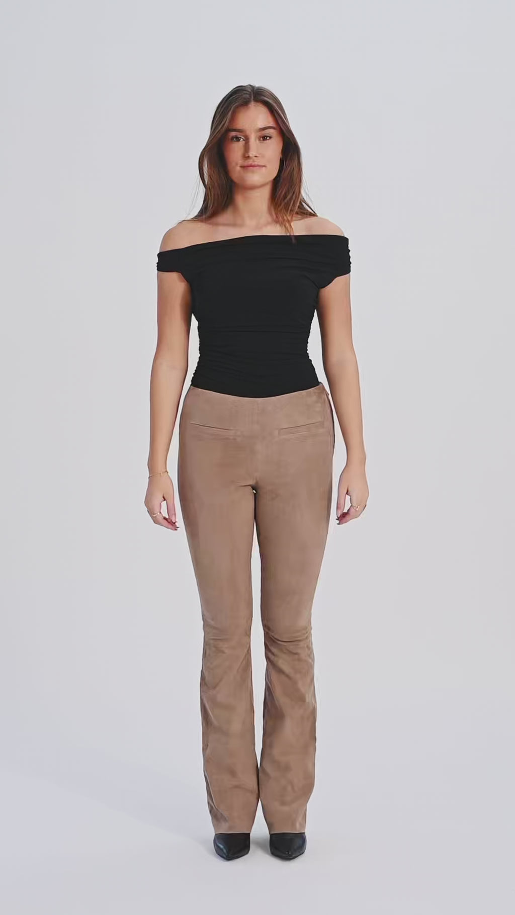 Depeche leather wear Ava ruskindsbukser Pants 329 Light Sand