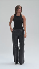 Depeche leather wear Zeli bootcut skindbukser Pants 031 Ocean