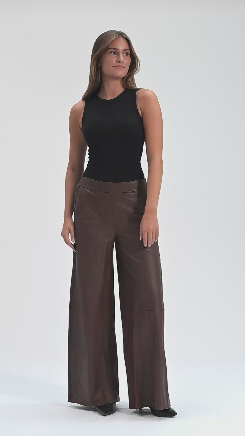 Depeche leather wear Lauren MW Full Lenght Skindbuks Pants 106 Coffee