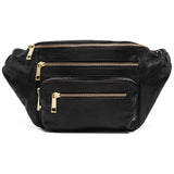 DEPECHE Rummelig bumbag med guld lynlås Bumbag 099 Black