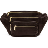 Rummelig bumbag med guld lynlås / 13280 - Coffee - DEPECHE
