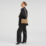 Ruskind clutch/crossover med nittedetaljer / 16948 - Sand - DEPECHE