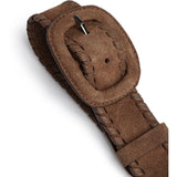 DEPECHE Ruskindsbælte med ovalt spænde Belt 327 Dark Camel