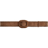 DEPECHE Ruskindsbælte med ovalt spænde Belt 327 Dark Camel