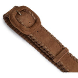 DEPECHE Ruskindsbælte med ovalt spænde Belt 327 Dark Camel