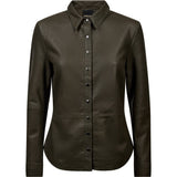 Sharon skindskjorte / 50112 - Dark Khaki - DEPECHE