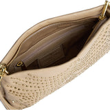 DEPECHE Skind clutch med nitter Clutch 202 Vanilla