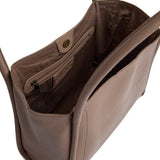 Skuldertaske i koskind med tube - stropper / 16924 - Taupe - DEPECHE